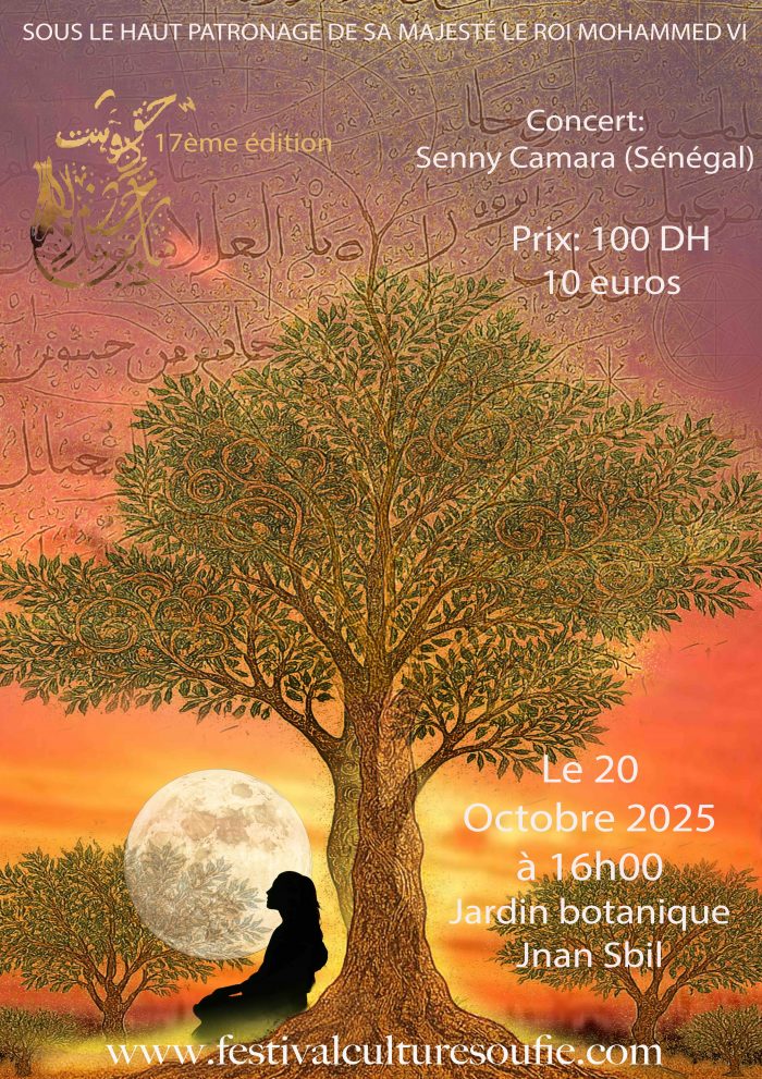 Concert du lundi 20 octobre 2025 à 16h00: Senny Camara (Sénégal), Jardin botanique Jnan Sbil
